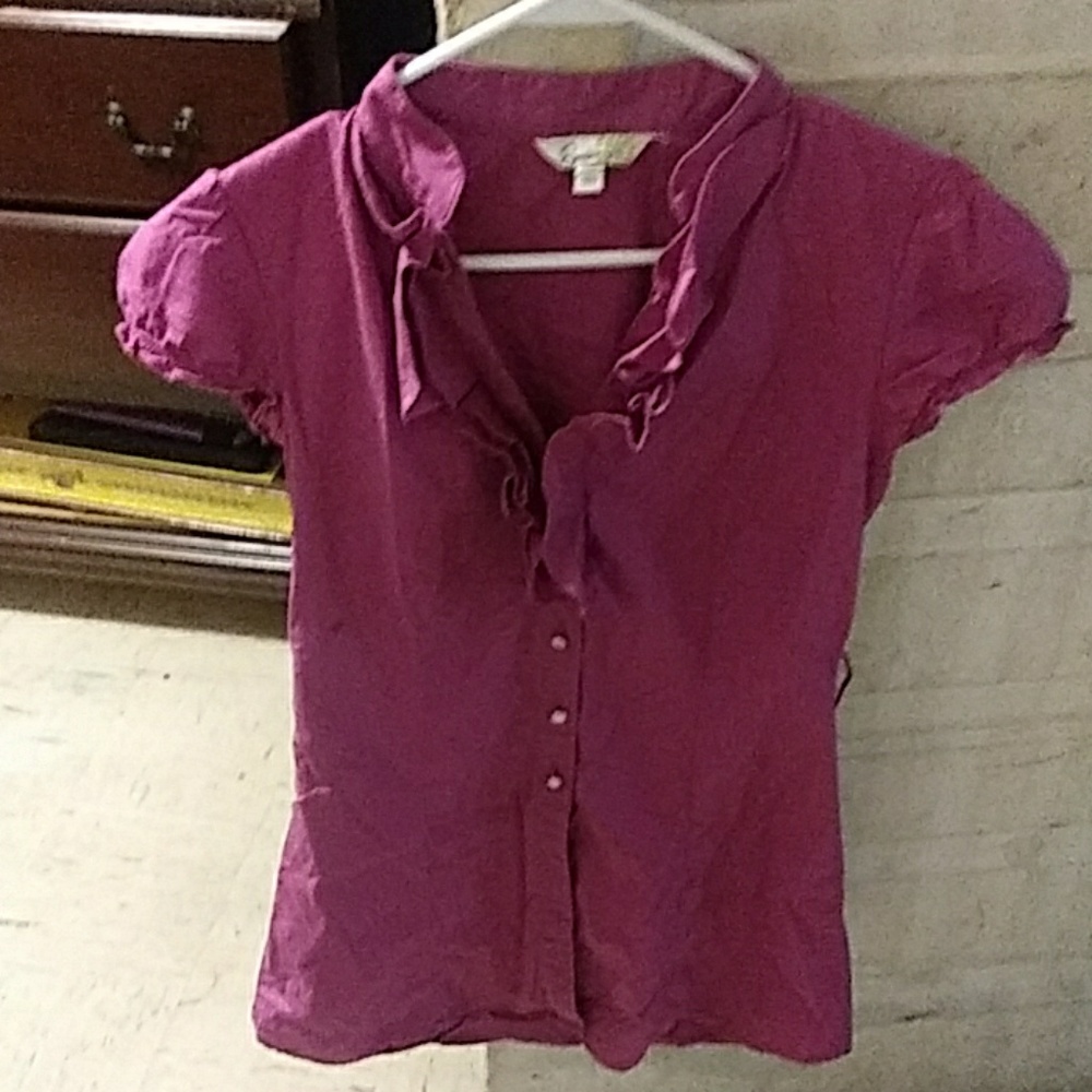 Stylish pinkish purple ruffle blouse